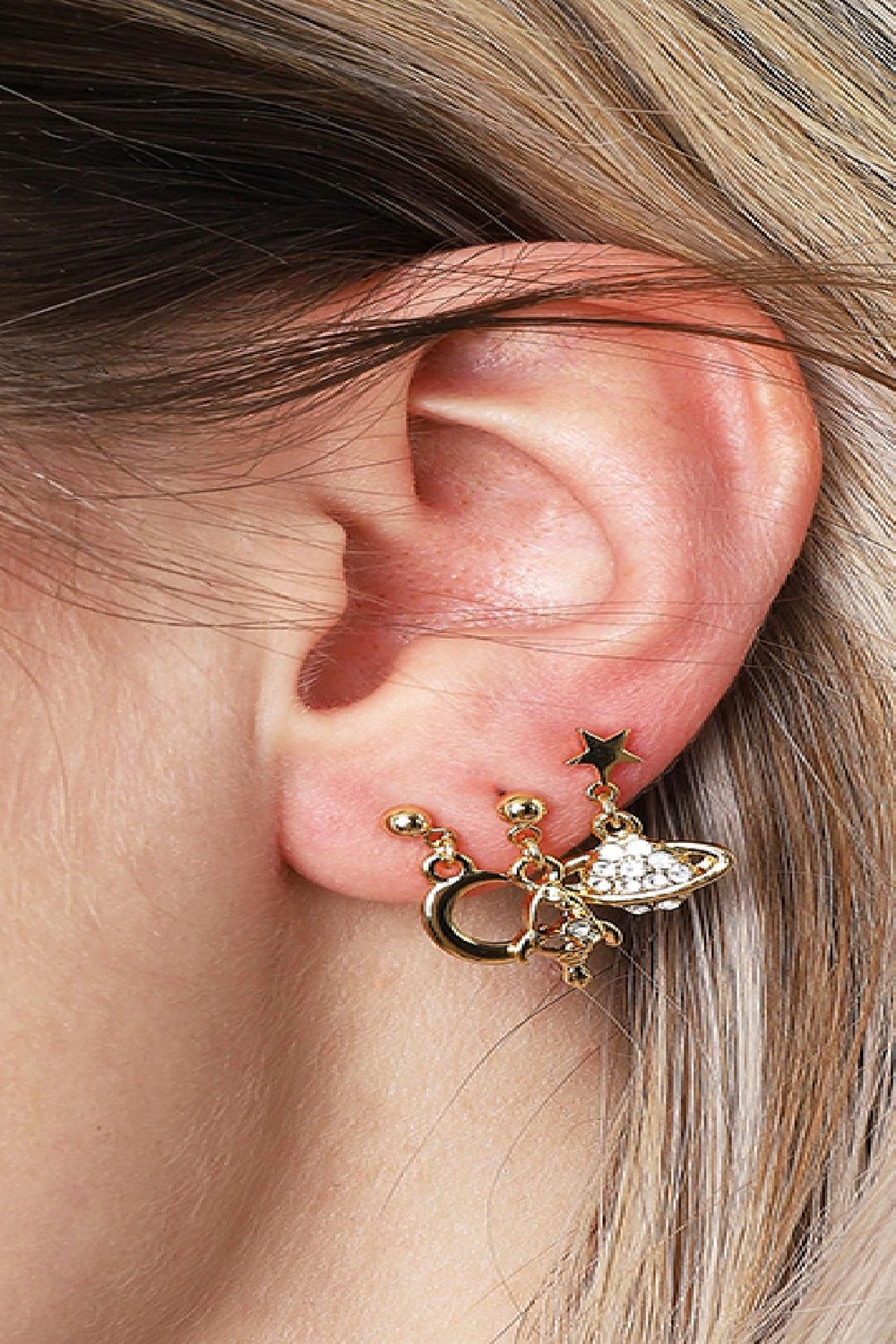 Earrings Rocket I Gold Color Copper h5Picture2
